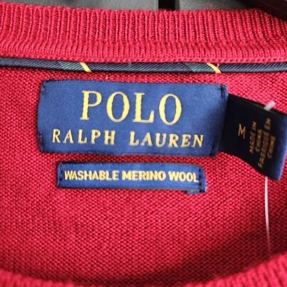 Polo Ralph Lauren 100% Merino Wool Pullover Sweater Sz Medium Christmas Party - Picture 7 of 8